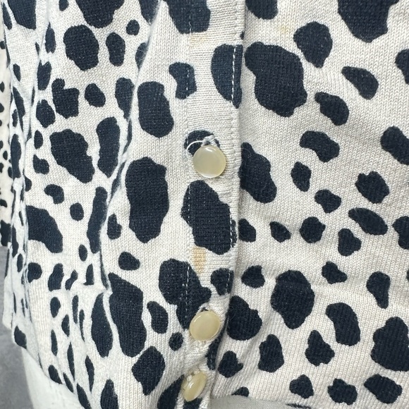 Charter Club Women’s Animal Print Button-Down Sweater Cardigan Beige Black P/S - Picture 10 of 11